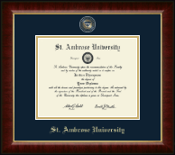 Saint Ambrose University Masterpiece Medallion Diploma Frame in Murano