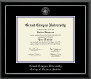 Grand Canyon University diploma frame - Silver Embossed Diploma Frame in Onyx Silver