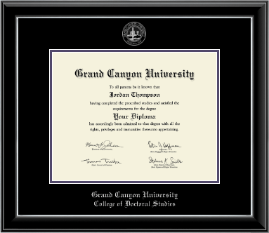 Grand Canyon University diploma frame - Silver Embossed Diploma Frame in Onyx Silver