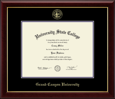 Grand Canyon University diploma frame - PhD- Gold Embossed Diploma Frame in Gallery