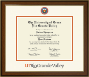 The University of Texas Rio Grande Valley Dimensions Diploma Frame in Westwood