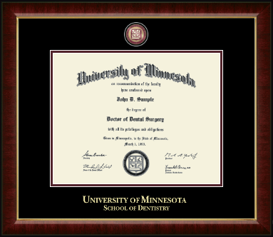 University of Minnesota diploma frame - Masterpiece Medallion Diploma Frame in Murano