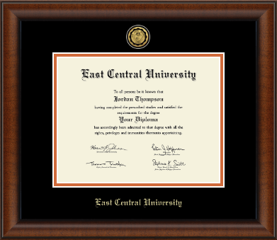 East Central University diploma frame - Gold Engraved Medallion Diploma Frame in Austin