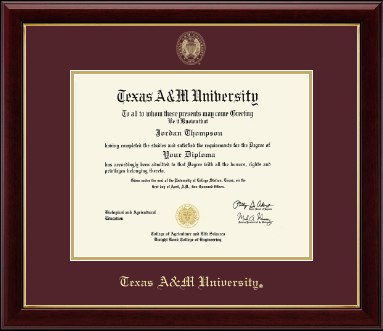 Texas A&M University diploma frame - Gold Embossed Diploma Frame in Gallery