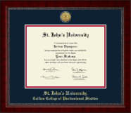 St. John's University, New York diploma frame - Gold Engraved Medallion Diploma Frame in Sutton