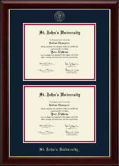 St. John's University, New York diploma frame - Double Diploma Frame in Gallery