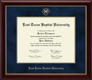 East Texas Baptist University diploma frame - Gold Embossed Diploma Frame in Gallery