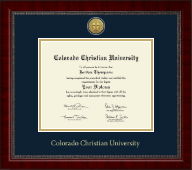 Colorado Christian University Gold Engraved Medallion Diploma Frame in Sutton