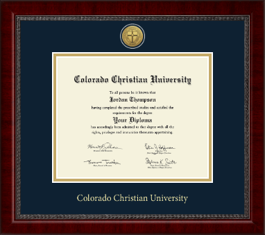 Colorado Christian University diploma frame - Gold Engraved Medallion Diploma Frame in Sutton