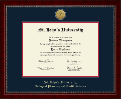 St. John's University, New York diploma frame - Gold Engraved Medallion Diploma Frame in Sutton