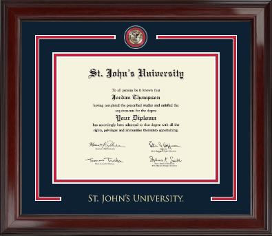 St. John's University, New York diploma frame - Showcase Edition Diploma Frame in Encore