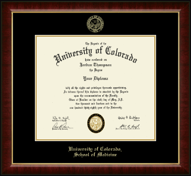 University of Colorado diploma frame - Gold Embossed Diploma Frame in Murano