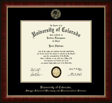 University of Colorado diploma frame - Gold Embossed Diploma Frame in Murano