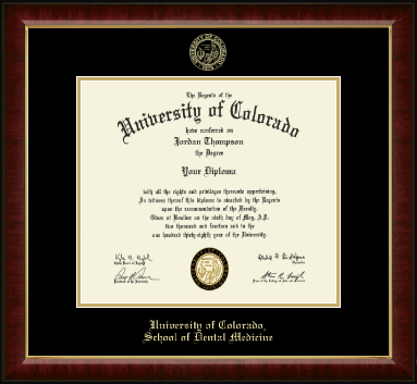 University of Colorado diploma frame - Gold Embossed Diploma Frame in Murano