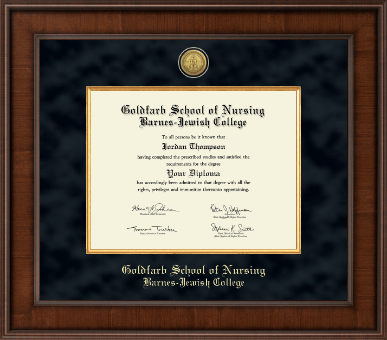Goldfarb School of Nursing Barnes-Jewish College diploma frame - Presidential Gold Engraved Diploma Frame in Madison