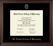 Saint Louis College of Pharmacy diploma frame - Gold Embossed Diploma Frame in Studio