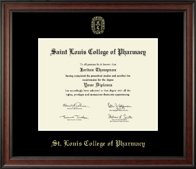Saint Louis College of Pharmacy diploma frame - Gold Embossed Diploma Frame in Studio