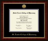 Saint Louis College of Pharmacy Gold Engraved Medallion Diploma Frame in Murano
