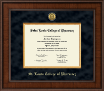 Saint Louis College of Pharmacy Presidential Gold Engraved Diploma Frame in Madison