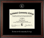 Kirkwood Community College Silver Embossed Diploma Frame in Studio