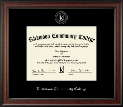 Kirkwood Community College diploma frame - Silver Embossed Diploma Frame in Studio