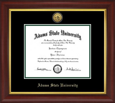 Adams State University diploma frame - Gold Engraved Medallion Diploma Frame in Redding
