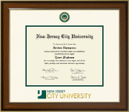 New Jersey City University Dimensions Diploma Frame in Westwood