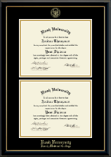 Rush University diploma frame - Double Diploma Frame in Onyx Gold