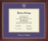 Elmira College Masterpiece Medallion Diploma Frame in Kensington Gold