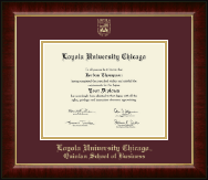 Loyola University Chicago Gold Embossed Diploma Frame in Murano
