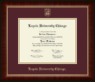 Loyola University Chicago Gold Embossed Diploma Frame in Murano