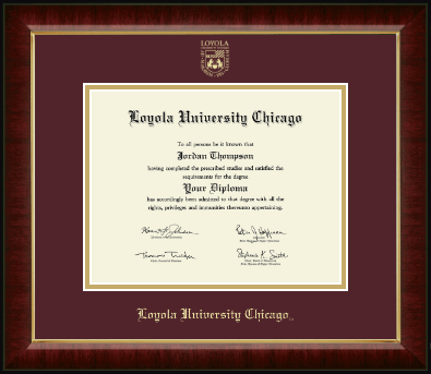 Loyola University Chicago diploma frame - Gold Embossed Diploma Frame in Murano