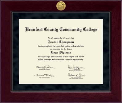 Beaufort County Community College diploma frame - Millennium Gold Engraved Diploma Frame in Cordova