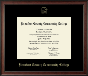 Beaufort County Community College Gold Embossed Diploma Frame in Studio