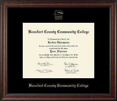 Beaufort County Community College diploma frame - Gold Embossed Diploma Frame in Studio