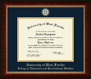 University of West Florida Masterpiece Medallion Diploma Frame in Murano