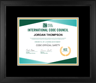 International Code Council certificate frame - Custom Certificate Frame in Arena