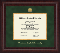 Oklahoma Baptist University Presidential Gold Engraved Diploma Frame in Premier