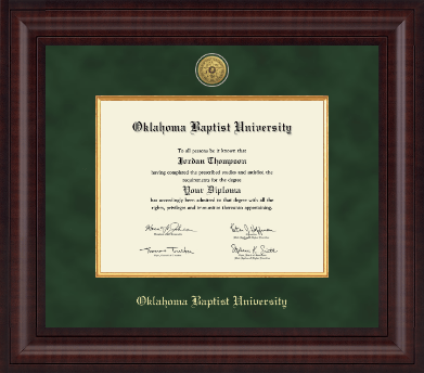 Oklahoma Baptist University diploma frame - Presidential Gold Engraved Diploma Frame in Premier