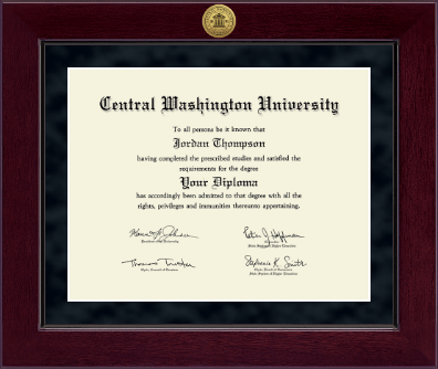 Central Washington University diploma frame - Millennium Gold Engraved Medallion Diploma Frame in Cordova
