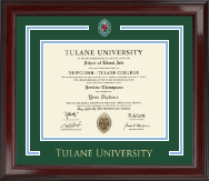 Tulane University Showcase Edition Diploma Frame in Encore