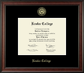 Keuka College Gold Embossed Diploma Frame in Studio