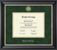 Keuka College Gold Embossed Diploma Frame in Noir