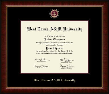 West Texas A&M University diploma frame - Masterpiece Medallion Diploma Frame in Murano
