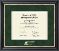 Western CUNA Management School certificate frame - Gold Embossed Certificate Frame in Noir