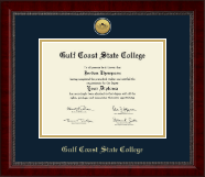 Gulf Coast State College diploma frame - Gold Engraved Medallion Diploma Frame in Sutton