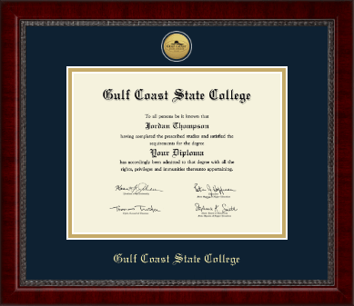 Gulf Coast State College diploma frame - Gold Engraved Medallion Diploma Frame in Sutton