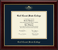Gulf Coast State College diploma frame - Gold Embossed Diploma Frame in Gallery