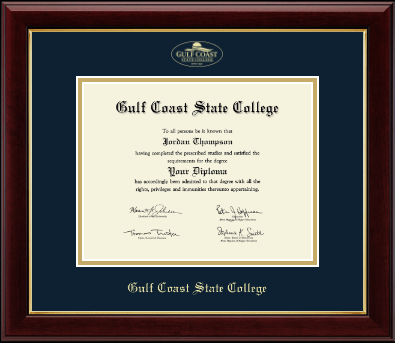 Gulf Coast State College diploma frame - Gold Embossed Diploma Frame in Gallery