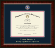 National Registry of Emergency Medical Technicians certificate frame - Masterpiece Medallion Certificate Frame in Murano